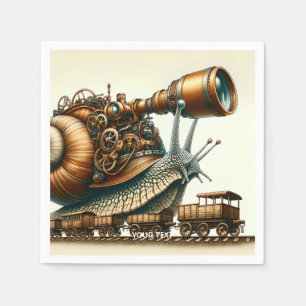 Guardanapo De Papel Fantasy Cute Steampunk Snail Train