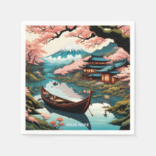 Guardanapo De Papel Fantasy Cute Vivid Cherry Landscape Japonês