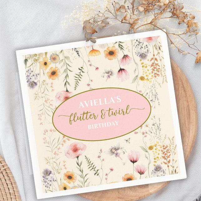 Guardanapo De Papel Fantasy Fairy Flutter e Twirl Wildflower (Criador carregado)