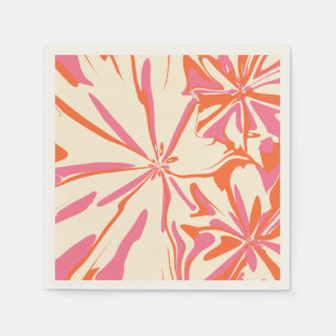 Guardanapo De Papel Fantasy Floral - Rosa, Laranja e Creme