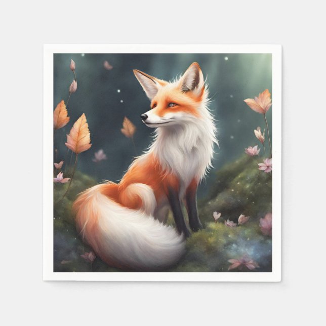 Guardanapo De Papel Fantasy Fox Nature Art (Frente)
