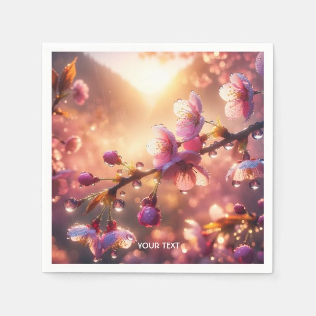 Guardanapo De Papel Fantasy Raindrops Cherry Petals (Frente)