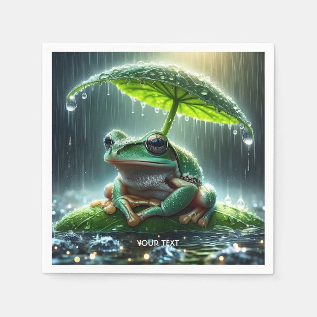 Guardanapo De Papel Fantasy Sapo Bonito Leaf Umbrella (Frente)