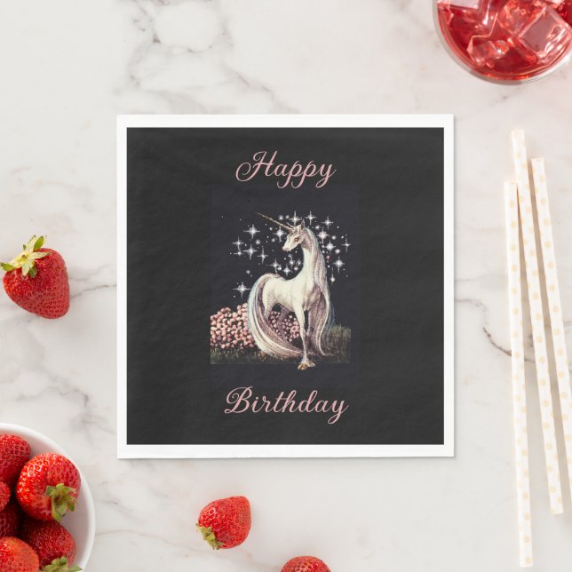 Guardanapo De Papel Fantasy Unicorn Birthday (Insitu)
