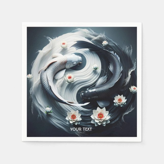 Guardanapo De Papel Fantasy White Black Fish (Frente)
