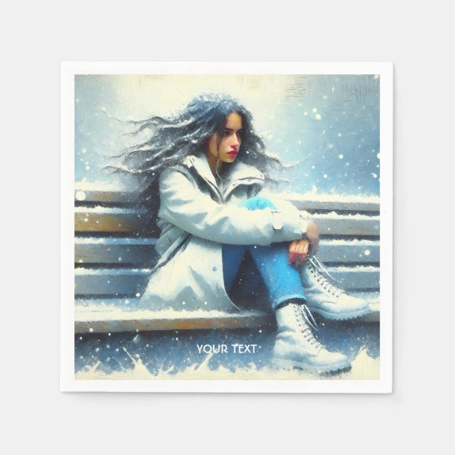 Guardanapo De Papel Fantasy White Casaco Winter (Frente)