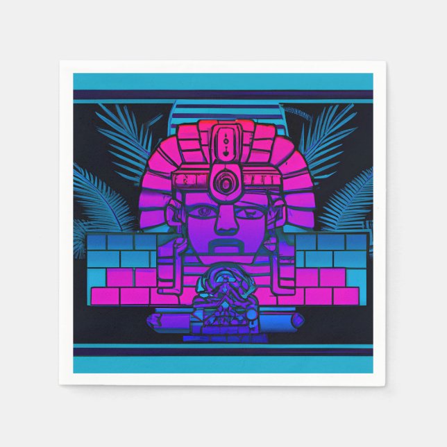 Guardanapo De Papel Faraó Synthwave (Frente)