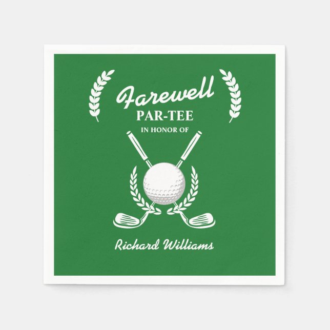 Guardanapo De Papel Farewell Retirement Golf Clusters Wreath Themed Pa (Frente)