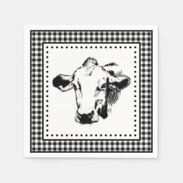 Guardanapo De Papel Farmhouse Cow Gingham