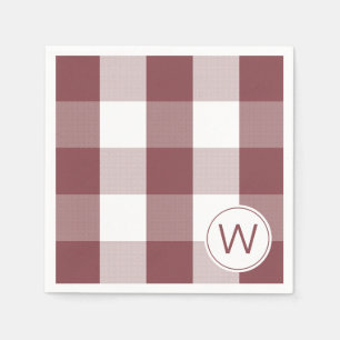 Guardanapo De Papel Farmhouse Red MONOGRAM búfalo verificação Napkins