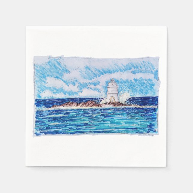 Guardanapo De Papel Farol em Azul (Frente)