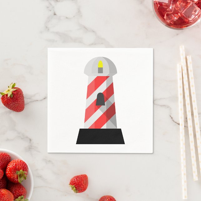 Guardanapo De Papel Farol Listrado de Vermelho e Branco (Criador carregado)