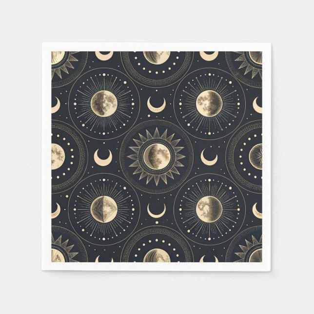 Guardanapo De Papel Fase da Lua Celestial (4) (Frente)
