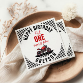 Guardanapo De Papel Fast One Race Motorcycle 1st Birthday Party
