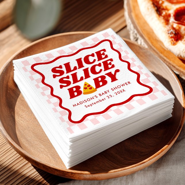 Guardanapo De Papel Fatia Bebê Fatia Pizza Chuvinha de Bebê (Criador carregado)