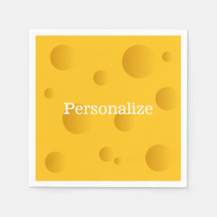 Guardanapo De Papel Fatia de queijo suíço amarelo com buracos engraçad