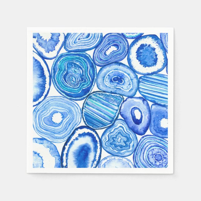 Guardanapo De Papel Fatias de agata azul (Frente)