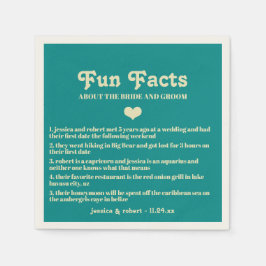 Guardanapo De Papel Fatos De Diversão Azul Teal Retroativos Personaliz