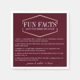 Guardanapo De Papel Fatos de diversão da Borgonha do ouro personalizad