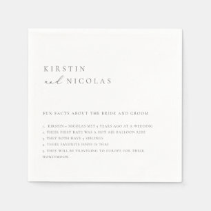 Guardanapo De Papel Fatos de diversão de casamento minimalista