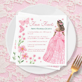 Guardanapo De Papel Fatos Diversos Cor Rosa Rosa Quinceañera Floral