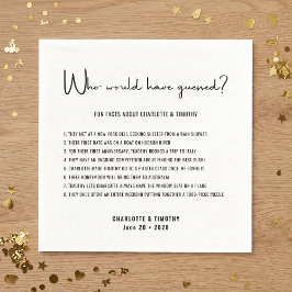 Guardanapo De Papel Fatos Divertidos Casamento de Script Minimalista M