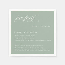 Guardanapo De Papel Fatos Divertidos Casamento de Tipografia Simplesme