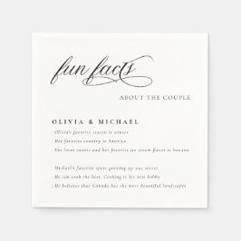 Guardanapo De Papel Fatos Divertidos Casamento de Tipografia Simplesme