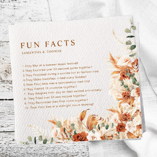 Guardanapo De Papel Fatos Divertidos Casamento Floral Moderno Terracot
