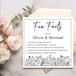 Guardanapo De Papel Fatos Divertidos Casamento Minimalista Moderno Chi