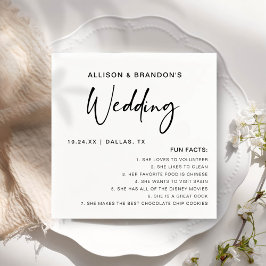 Guardanapo De Papel Fatos Divertidos Casamento Minimalista Moderno Chi