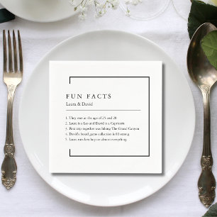 Guardanapo De Papel Fatos Divertidos Casamento Minimalista Moderno De