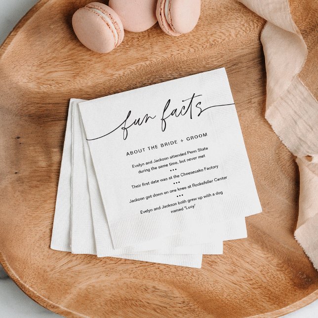 Guardanapo De Papel Fatos divertidos de EVERLEIGH sobre noiva e noivo  (Criador carregado)