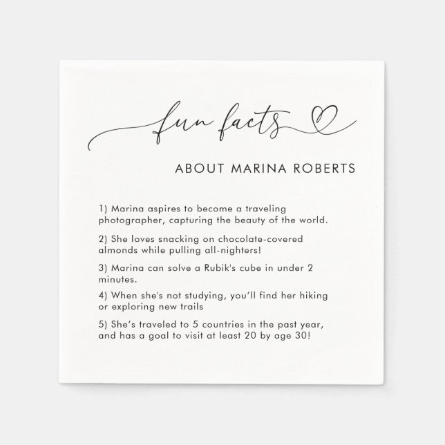 Guardanapo De Papel Fatos Divertidos de Graduação de Formandos com Scr (Frente)