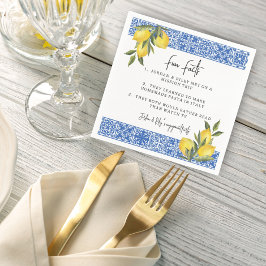 Guardanapo De Papel Fatos Divertidos de Lembranças de Casamento com Aq