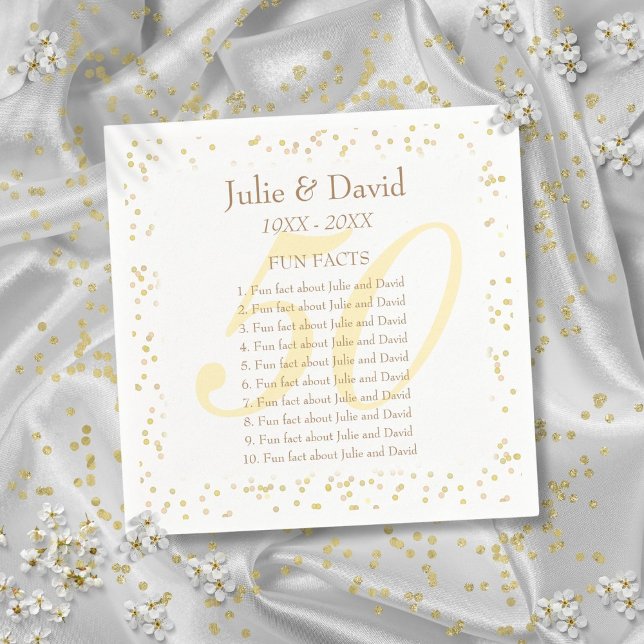 Guardanapo De Papel Fatos divertidos do 50º aniversário de casamento (50th Wedding Anniversary Fun Facts Paper Napkins)