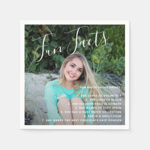 Guardanapo De Papel Fatos Divertidos Graduação Foto Simples Manuscri