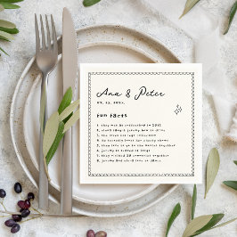 Guardanapo De Papel Fatos divertidos Mão Festa de casamento Ilustrada