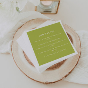 Guardanapo De Papel Fatos Divertidos Personalizados para Casamento em