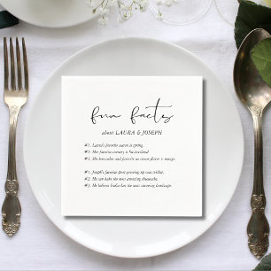 Guardanapo De Papel Fatos Divertidos sobre Casamentos com Letra Modern