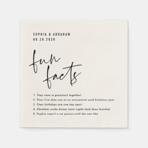 Guardanapo De Papel Fatos Divertidos sobre o Casamento dos casais