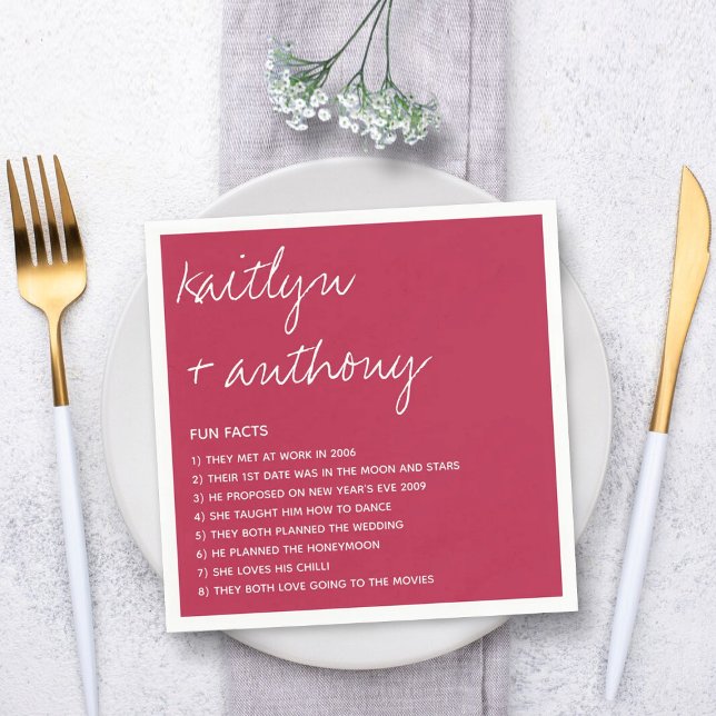 Guardanapo De Papel Fatos Divertidos Sobre O Casamento Moderno Dos New (Criador carregado)