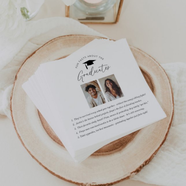 Guardanapo De Papel Fatos divertidos sobre os 2 Formandos (Zazzle Fun Facts about the 2 Graduates Napkins)