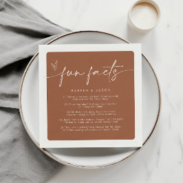 Guardanapo De Papel Fatos Divertidos Terracotta Moderna Minimalista Ch