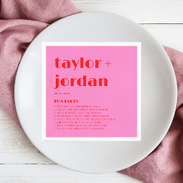 Guardanapo De Papel Fatos divertidos Tipografia Branca Casamento Verme