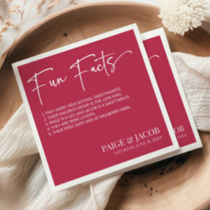 Guardanapo De Papel Fatos Divertidos Viva Magenta Clássico Casamento M