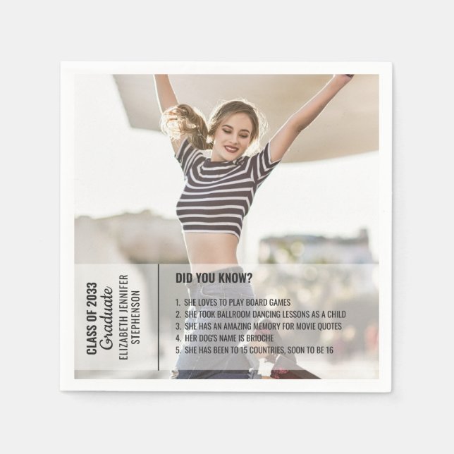 Guardanapo De Papel Fatos divertidos você conhecia a foto moderna da g (Frente)