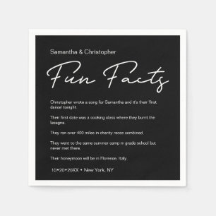 Guardanapo De Papel Fatos engraçados do Casamento Branco Negro Cláss