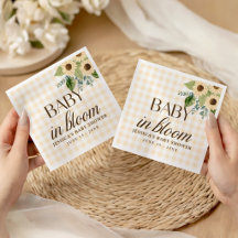 Favor de Gingham de Girassol Baby in Bloom de Outo
