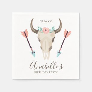 Guardanapo De Papel Favoritos para festas de crânio de vaca legal